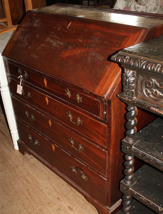 George III style mahogany bureau
